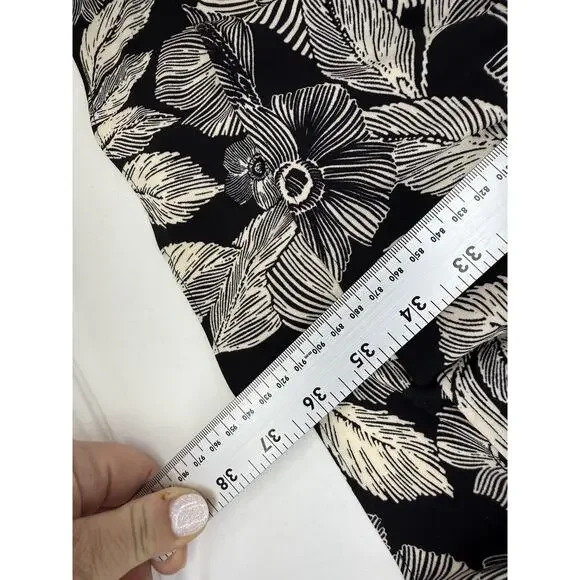 Tommy Hilfiger Women Black/White Floral Ruffle Sleeveless Shift Dress Size 6 - Picture 3 of 6